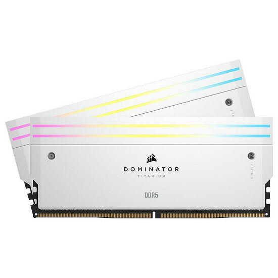 DDR5 Corsair Dominator Titanium Blanc RGB - 32 Go (2 x 16 Go) 6400 MHz - CAS 32