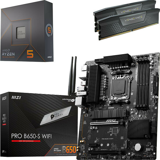 Kit évo Ryzen 5 7600X + PRO B650-S WIFI + 32 Go