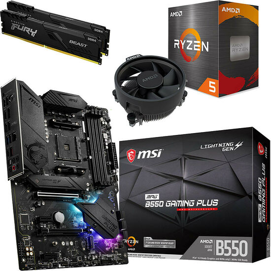 Kit évo Ryzen 5 5600X + MPG B550 Gaming Plus + 16 Go