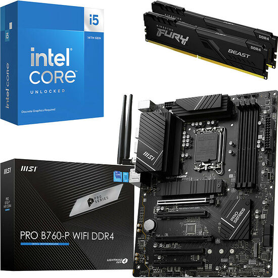 Kit évo Core i5-14600KF + PRO B760-P WIFI DDR4 + 32 Go
