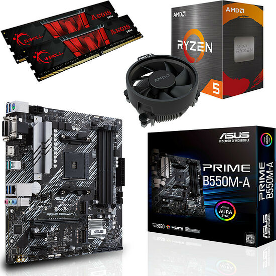 Kit évo Ryzen 5 5600X + PRIME B550M-A + 16 Go