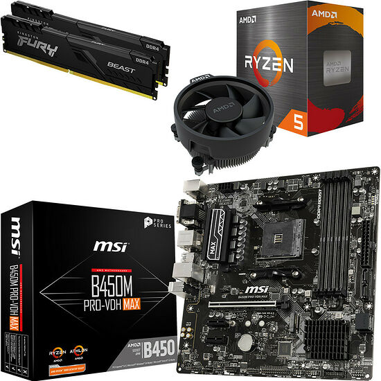 Kit évo Ryzen 5 5600X + B450M PRO-VDH MAX + 16 Go