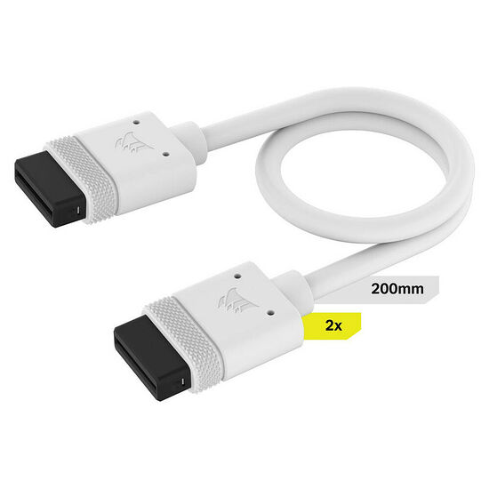 Corsair iCue Link - Câbles droit/droit 200 mm (Blanc)