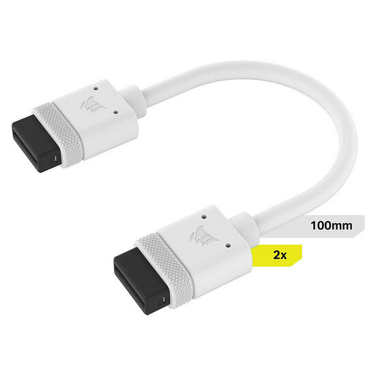 Corsair iCue Link - Câbles droit/droit 100 mm (Blanc)