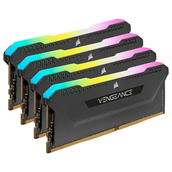 DDR4 Vengeance RGB PRO Noir 64 Go (4 x 16 Go) 3200 MHz - CAS 16