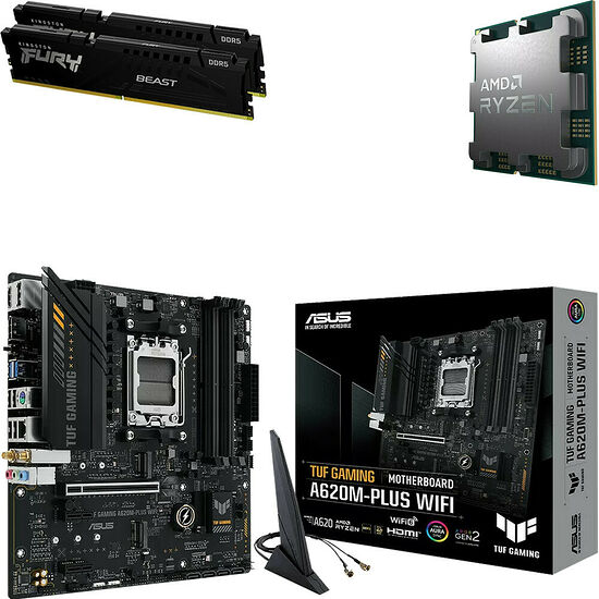 Kit évo Ryzen 5 7600X (Bulk) + TUF A620M-PLUS WIFI + 32 Go
