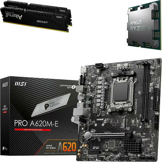 Kit évo Ryzen 5 7600X (Bulk) + PRO A620M-E + 32 Go