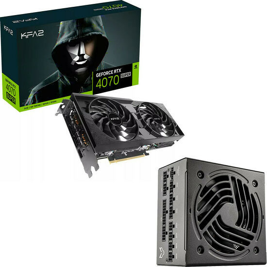 KFA2 GeForce RTX 4070 SUPER 2X (1-Click OC) + Fox Spirit HG750 - 750W