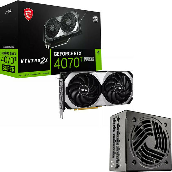 MSI GeForce RTX 4070 Ti SUPER VENTUS 2X OC + Fox Spirit HG750 - 750W