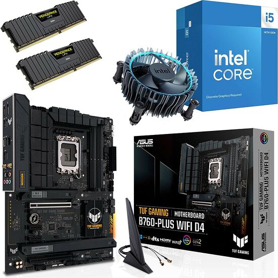 Kit évo Core i5-14400F + TUF GAMING B760-PLUS WIFI DDR4 + 32 Go