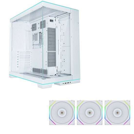 Lian Li O11D EVO RGB - Blanc + UF TL120 Reverse Blade Blanc (Par 3)