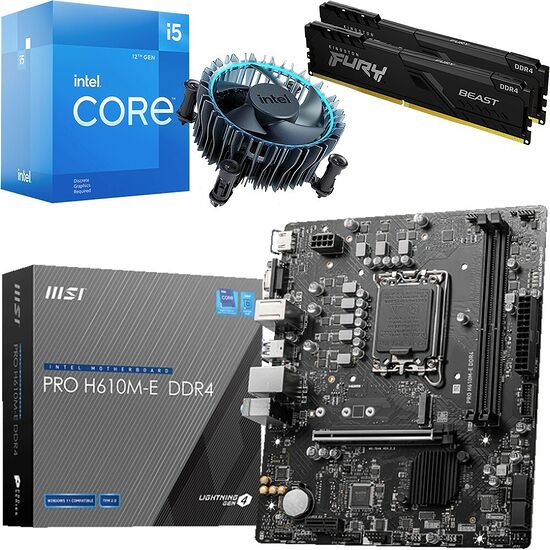 Kit évo Core i5-12400F + PRO H610M-E DDR4 + 16 Go
