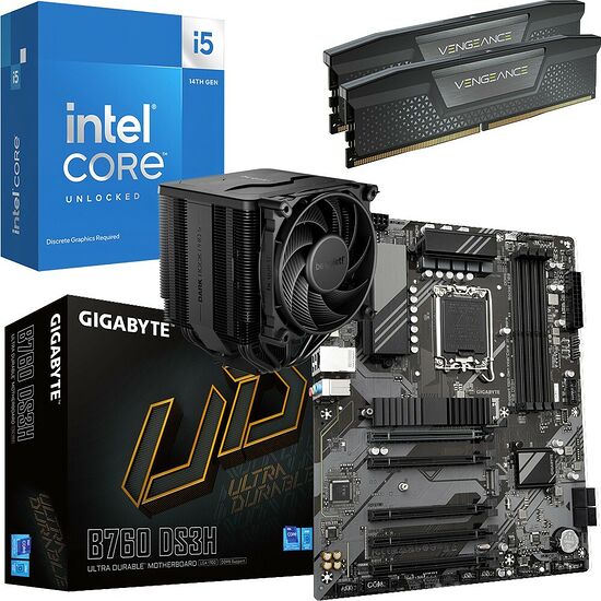 Kit évo Core i5-14600KF + B760 DS3H + Dark Rock Pro 5 + 32 Go