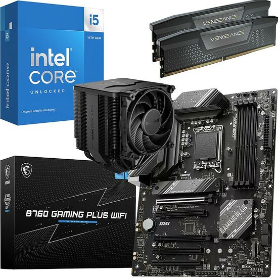 Kit évo Core i5-14600KF + B760 GAMING PLUS WIFI + Dark Rock Pro 5 + 32 Go