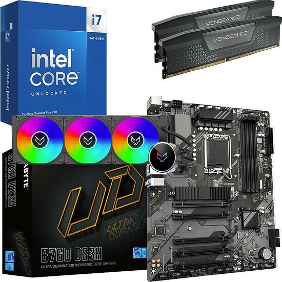 Kit évo Core i7-14700KF + B760 DS3H + XT360 ARGB + 32 Go