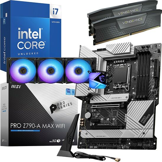 Kit évo Core i7-14700KF + Z790-A MAX WIFI + C360 + 32 Go