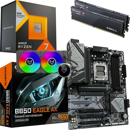 Kit évo Ryzen 7 7800X3D + B650 EAGLE AX + XT240 ARGB + 32 Go