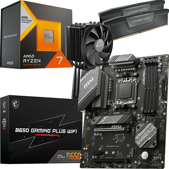 Kit évo Ryzen 7 7800X3D + B650 GAMING PLUS WIFI + Dark Rock 4 + 32 Go