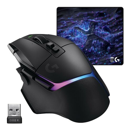 Logitech G502 X Plus + Tapis G640 SE