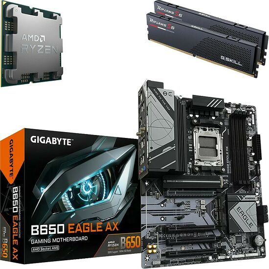 Kit évo Ryzen 5 7600X (Bulk) + B650 EAGLE AX + 32 Go