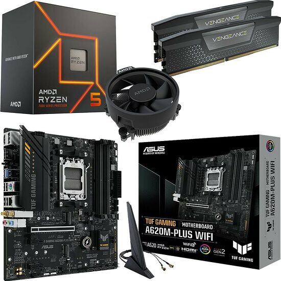 Kit évo Ryzen 5 7600 + TUF GAMING A620M-PLUS WIFI + 32 Go
