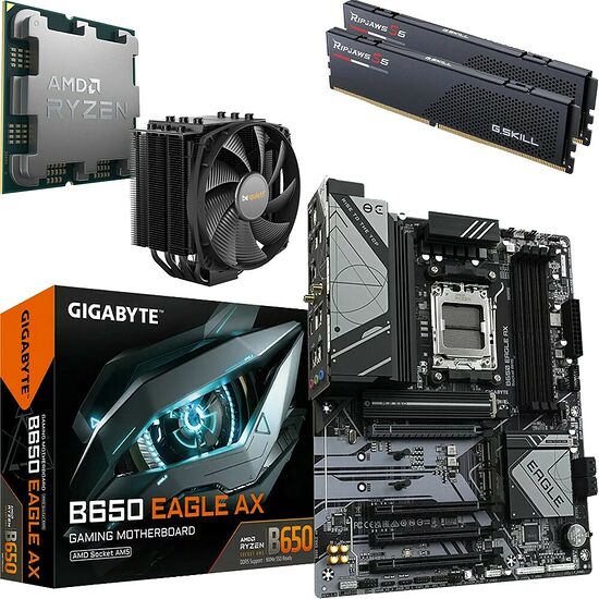 Kit évo Ryzen 5 7600X (Bulk) + B650 EAGLE AX + Dark Rock 4 + 32 Go