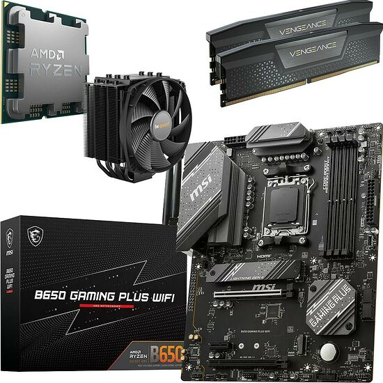 Kit évo Ryzen 7 7700X (Bulk) + B650 GAMING PLUS WIFI + Dark Rock 4 + 32 Go