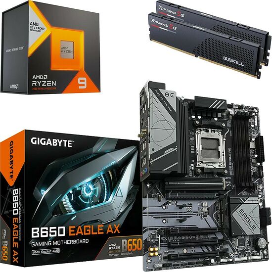 Kit évo Ryzen 9 7950X3D + B650 EAGLE AX + 32 Go