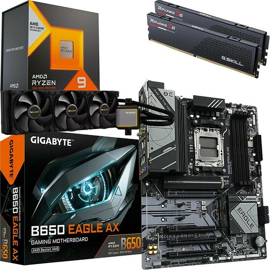 Kit évo Ryzen 9 7950X3D + B650 EAGLE AX + Silent Loop 2 360 + 32 Go