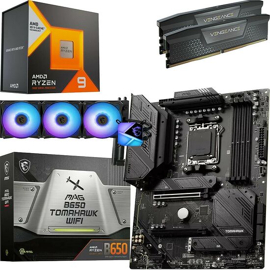Kit évo Ryzen 9 7950X3D + B650 Tomahawk WIFI + C360 + 32 Go