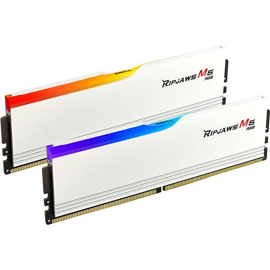 DDR5 G.Skill RipJaws M5 Blanc RGB - 64 Go (2 x 32 Go) 5200 MHz - CAS 40