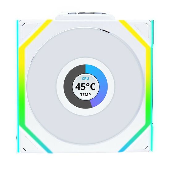 Lian Li Uni Fan SL Wireless LCD Blanc - 120 mm