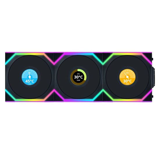 Lian Li Uni Fan SL Wireless LCD Reverse Noir - 120 mm (Pack de 3)