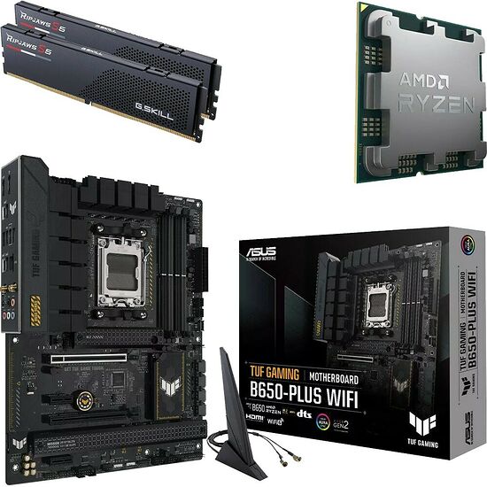 Kit évo Ryzen 7 9800X3D (Tray) + TUF GAMING B650-PLUS WIFI + 32 Go
