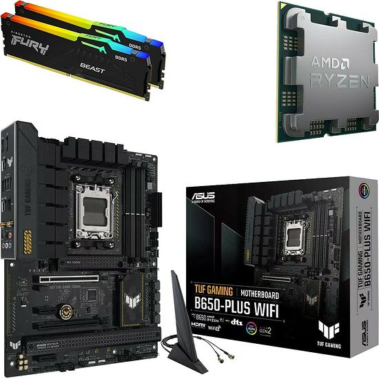 Kit évo Ryzen 7 9800X3D (Bulk) + TUF GAMING B650-PLUS WIFI + 64 Go