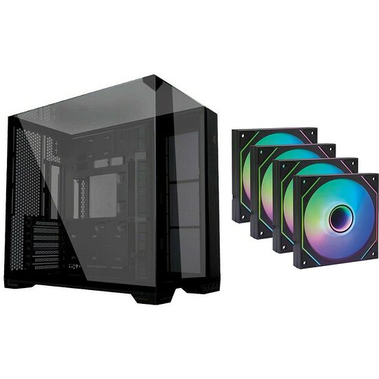 Lian Li O11 Vision Compact - Noir + 4 ventilateurs Fox Spirit LightFlow ARGB
