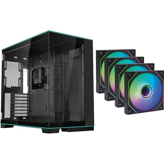 Lian Li O11D EVO RGB - Noir + 4 ventilateurs Fox Spirit LightFlow ARGB