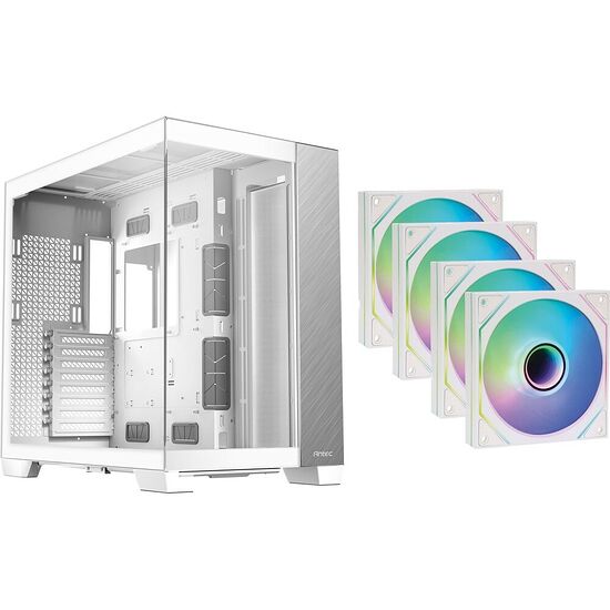 Antec C8 - Blanc / Aluminium + 4 ventilateurs Fox Spirit LightFlow ARGB