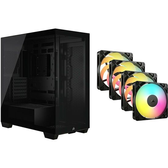 Corsair 3500X - Noir + 4 Ventilateurs RS120 ARGB