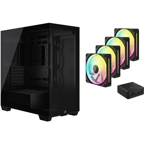 Corsair 3500X - Noir + 4 Ventilateurs LX120