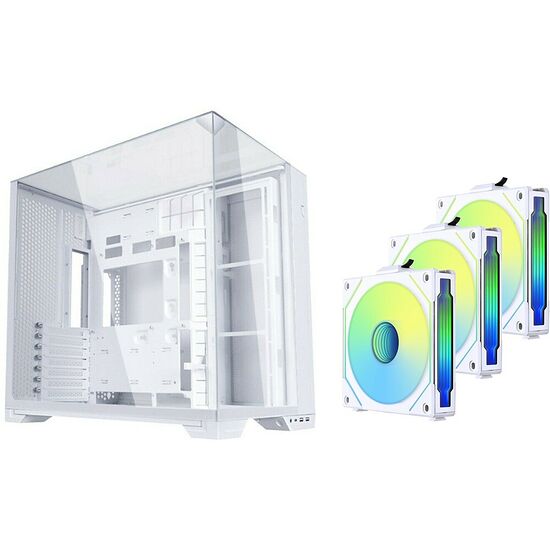 Lian Li O11 Vision Compact - Blanc + 3 ventilateurs Uni Fan SL-Infinity Reverse