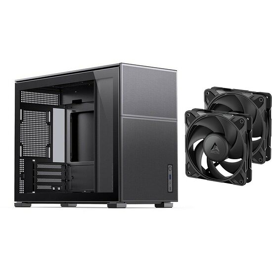 Jonsbo D31 Mesh - Noir + 2 ventilateurs Arctic P12 Pro