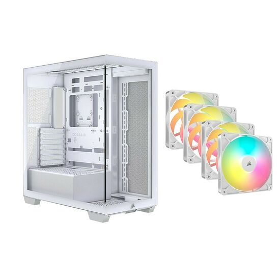 Corsair 3500X - Blanc + 4 Ventilateurs RS120 ARGB
