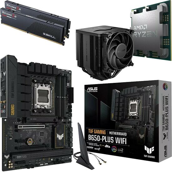 Kit évo Ryzen 7 9800X3D (Tray) + TUF B650-PLUS WIFI + Dark Rock Pro 5 + 32 Go