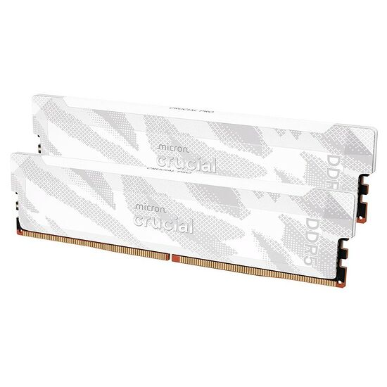 DDR5 Crucial Pro Overclocking Blanc - 32 Go (2 x 16 Go) 6400 MHz - CAS 32