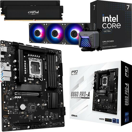 Kit évo Core Ultra 7 265KF + B860 Pro-A + CORELIQUID A15 360 + 32 Go