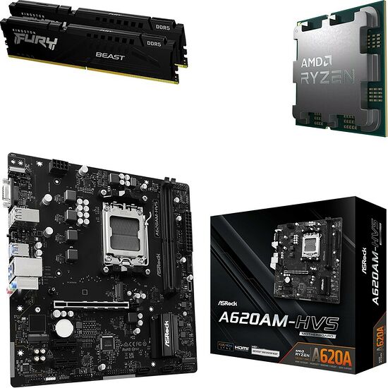 Kit évo Ryzen 5 8400F (Tray) + A620AM-HVS + 16 Go