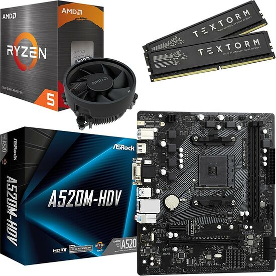 Kit évo Ryzen 5 5500 + A520M-HDV + 16 Go