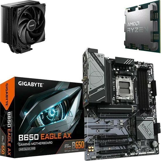 Trio AMD Ryzen 5 8400F (Tray) + GIGABYTE B650 EAGLE AX + Pure Rock 3 Black