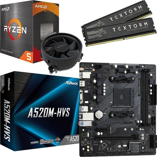 Kit évo Ryzen 5 5500 + A520M-HVS + 32 Go